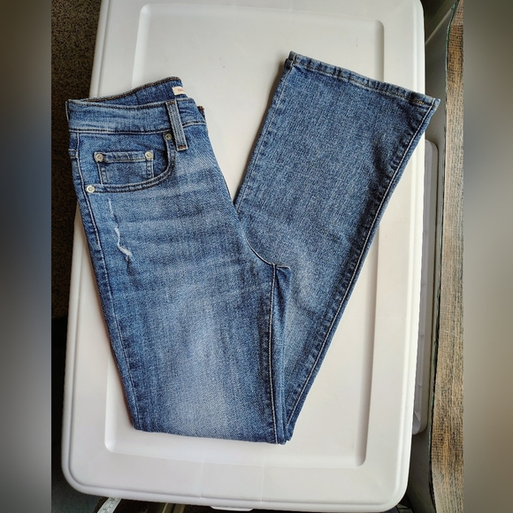 Levi's 725 High Rise Boot Cut Jeans Women's Denim Stretch Medium Blue 27. - Picture 15 of 17